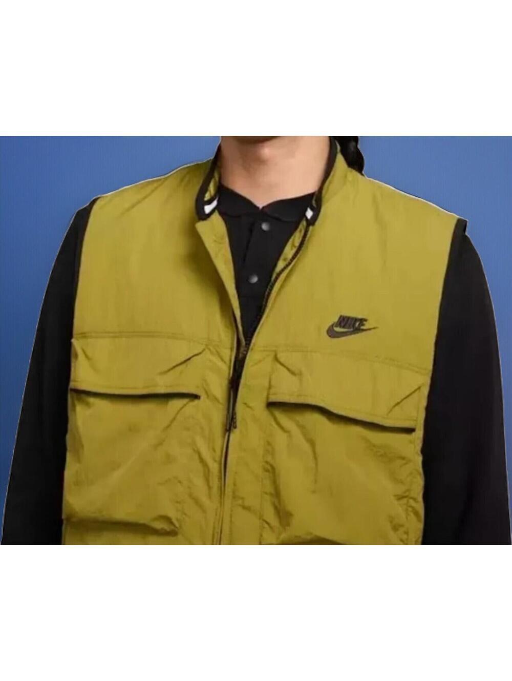 $125 Nike Vest Mens Large Green Tech Woven Utility Nylon  Size Medium